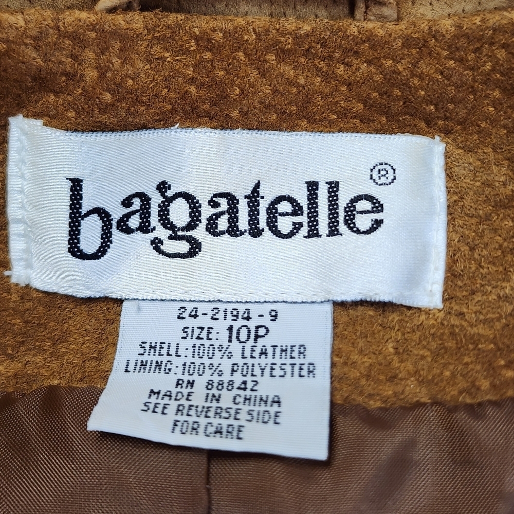 Bagatelle Brown Leather Blazer Jacket, Size 10P - Picture 6 of 7